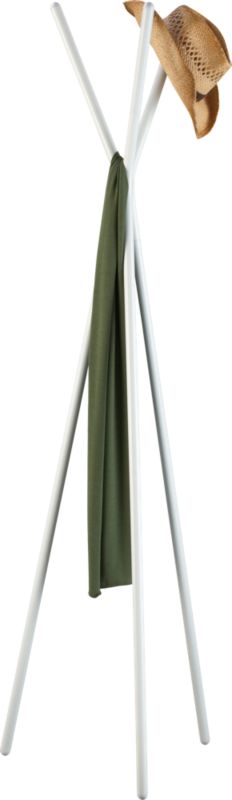 3 prong white coat rack