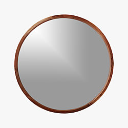 acacia wood 40" mirror