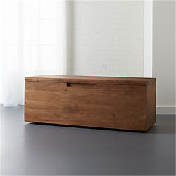 acacia storage bench