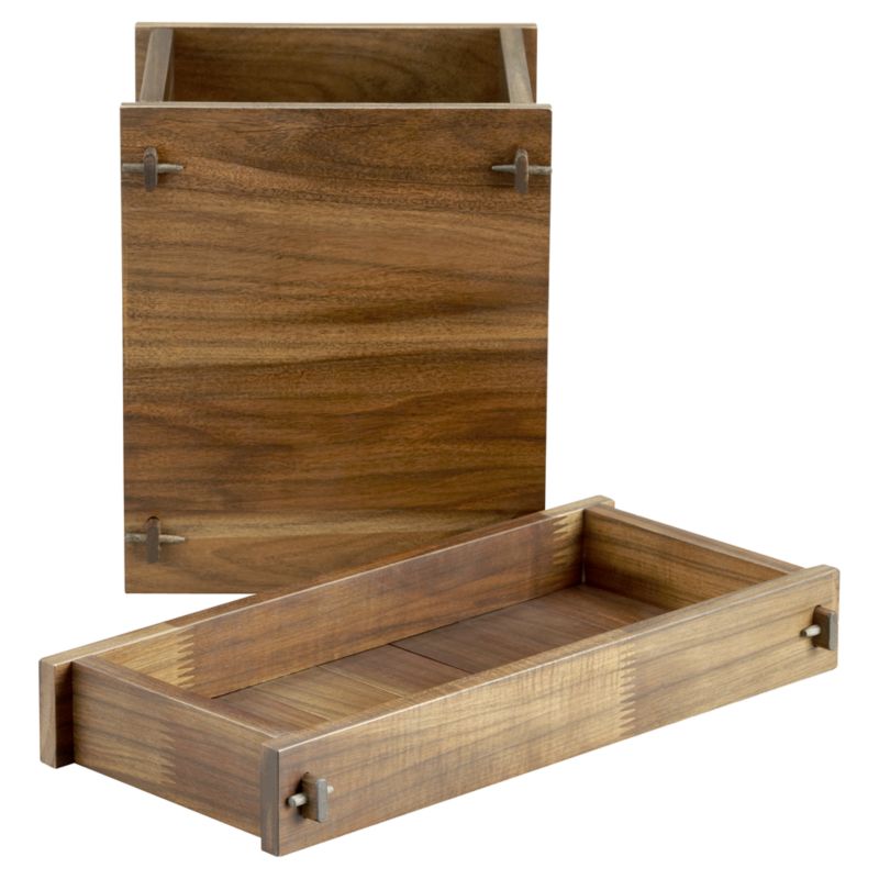 acacia wastecan/tank tray