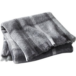 alpaca black and white plaid throw