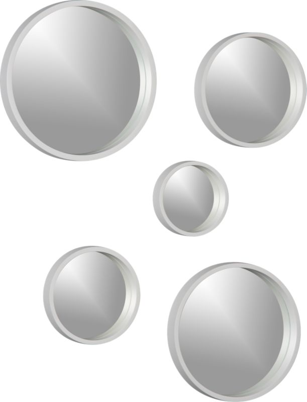 aluminum mirrors set of five