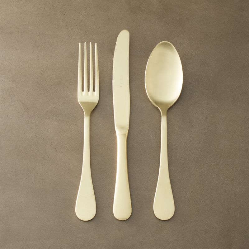 12piece gold flatware set CB2