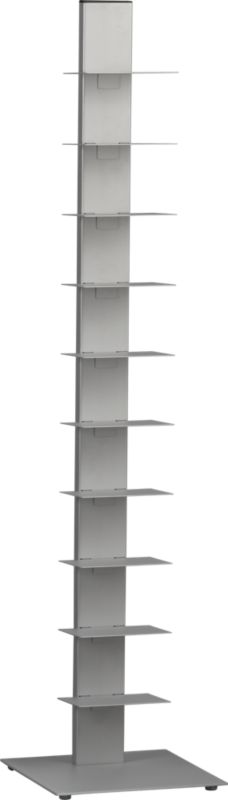 array silver bookcase
