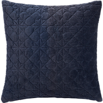 august quilted navy 16" pillow