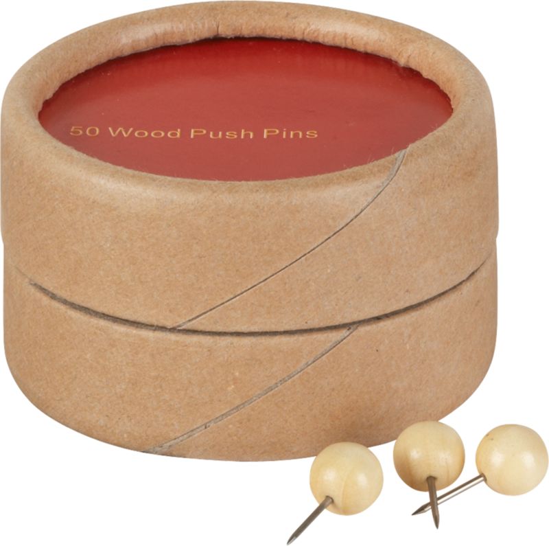 bamboo pushpins set of 50