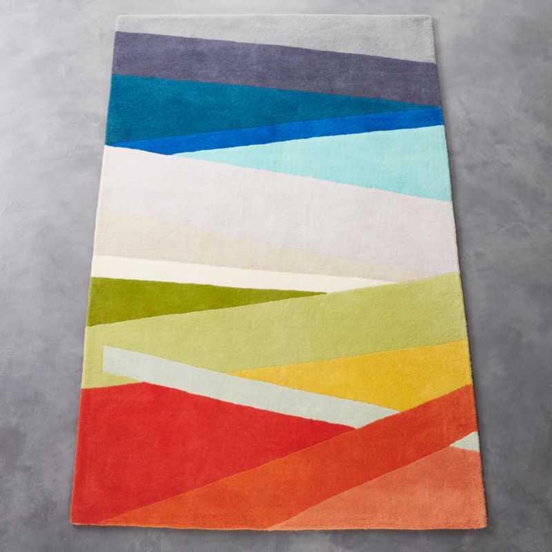 banded color stripe rug CB2