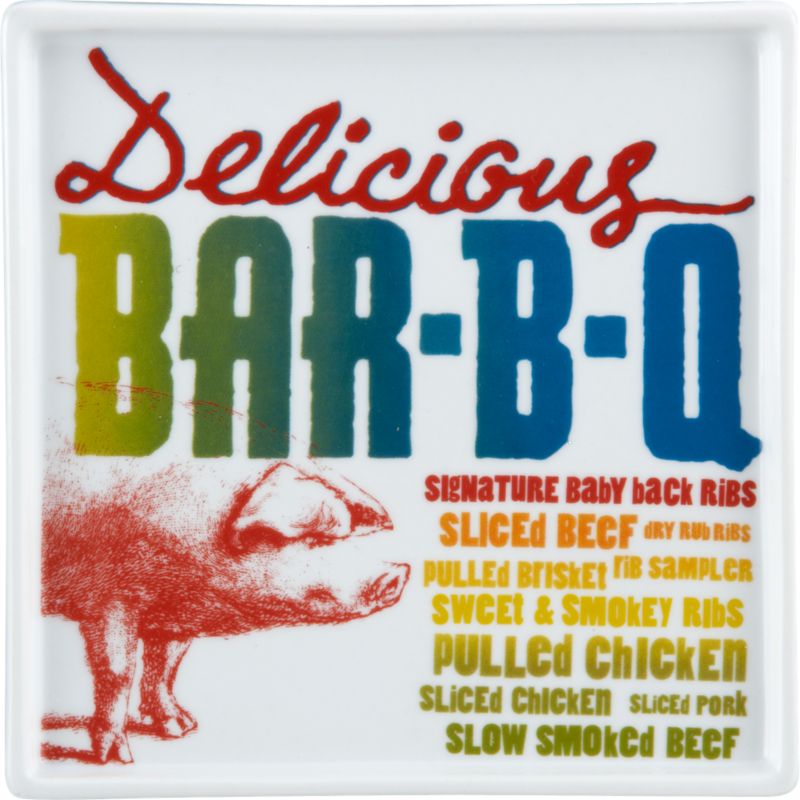 bar-b-q menu plate