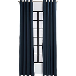 basketweave navy curtain panel