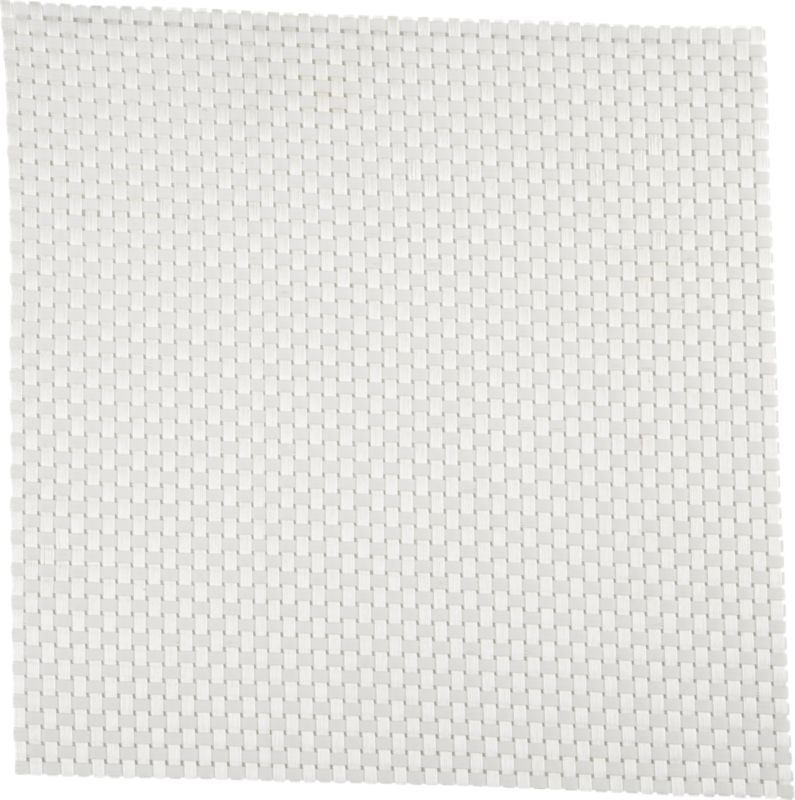 basketweave white placemat. 13.5" sq.