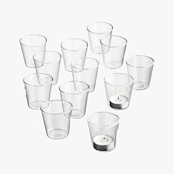 beaker glass tea light candle holders set of 12