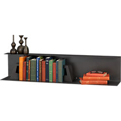bent metal black wall shelf