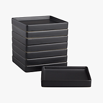 bento matte black appetizer plates set of eight