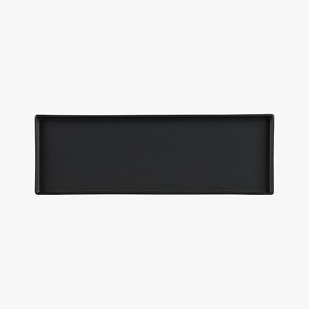 bento matte black rectangular platter CB2