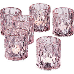 betty pink tea light candle holders set of six