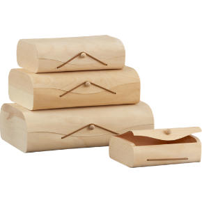 set of 4 birch storage boxes