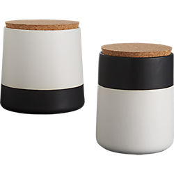 dip black and white canisters