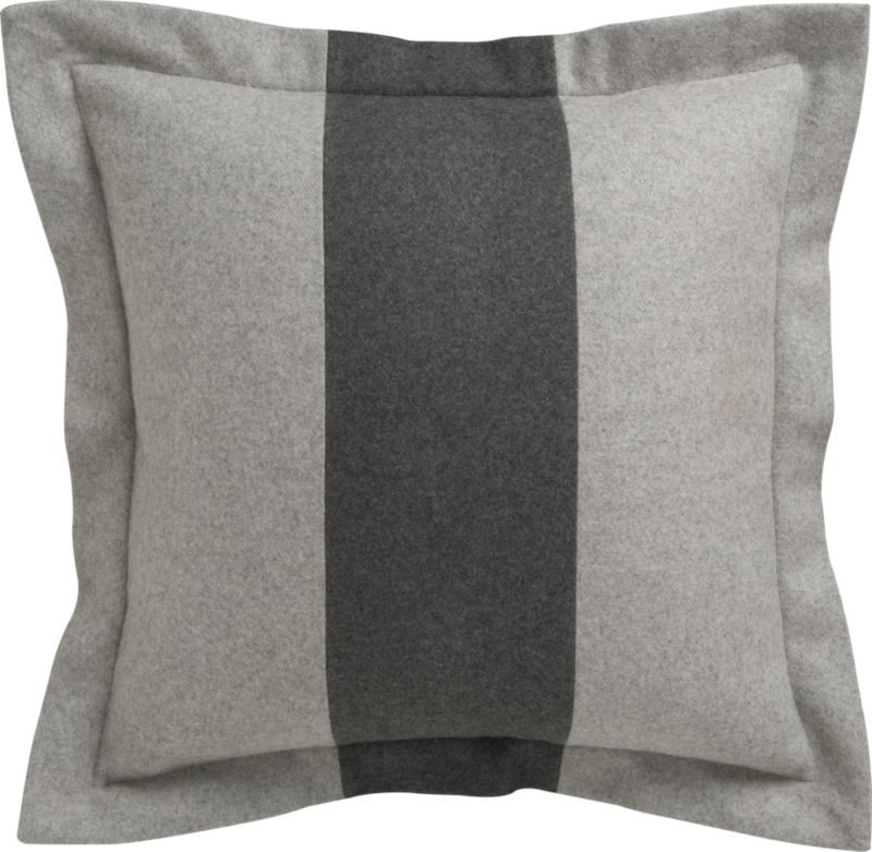 bold stripe grey/oat 23" pillow