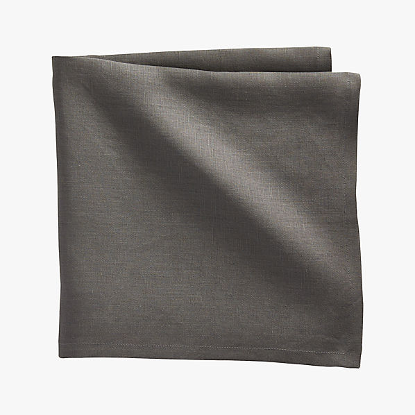 set of 4 bolt grey linen napkins CB2
