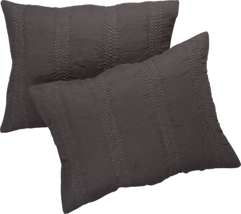 set of two standard shams. 26"Wx20"H