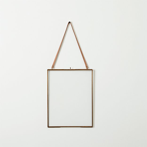 brass floating 8x10 picture frame CB2