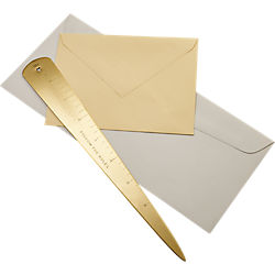ruled brass letter opener