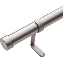 brushed aluminum 1.25" curtain rod set
