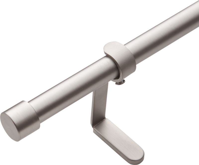 brushed aluminum .75" curtain rod set CB2