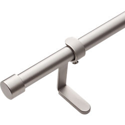 brushed aluminum .75" curtain rod set