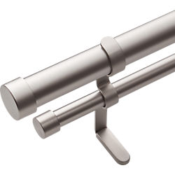 brushed aluminum double rod curtain rod set
