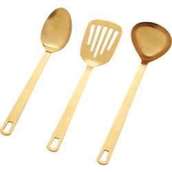 brushed gold kitchen utensils set of three