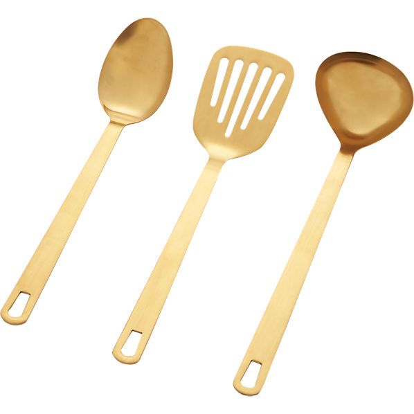 gold cooking utensils set