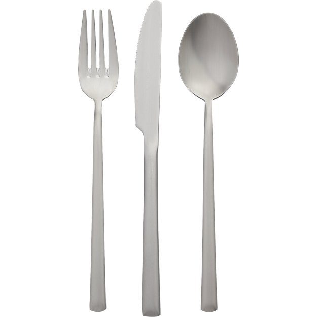 12piece brushed silver flatware set CB2