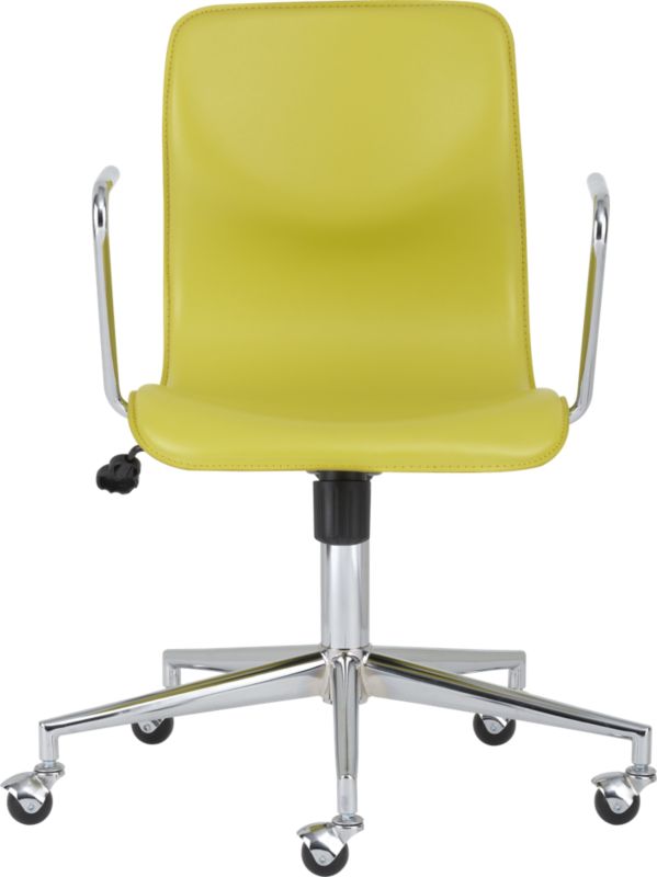 bubble chartreuse leather office chair