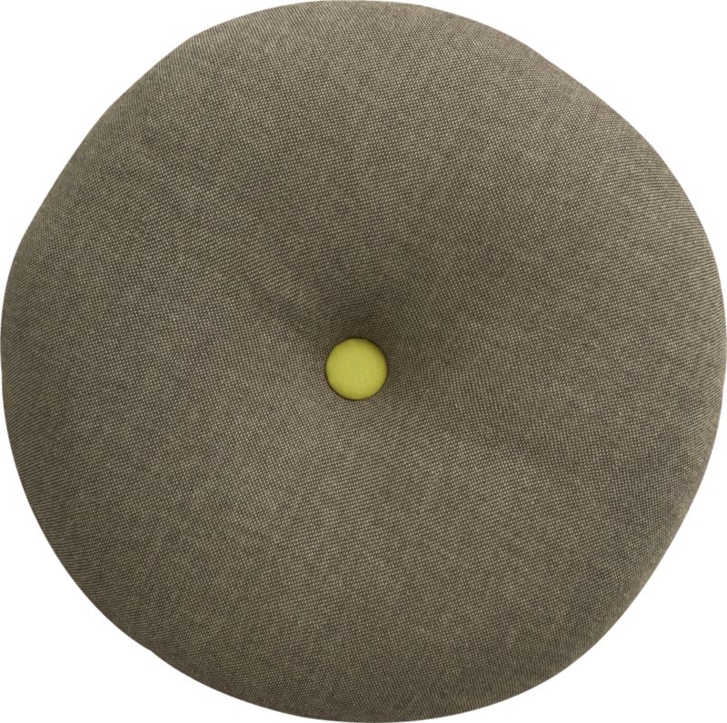 button-up chartreuse circle 16" pillow