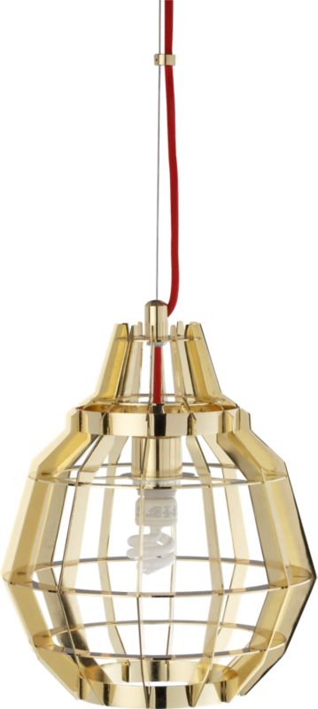 cage brass pendant lamp
