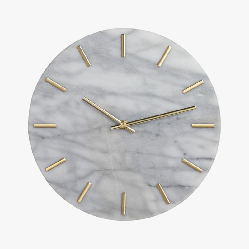 carlo marble and brass wall clock CB2