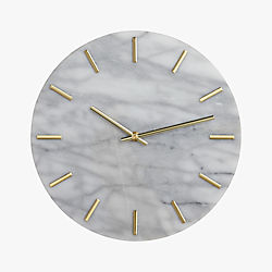carlo marble and brass wall clock