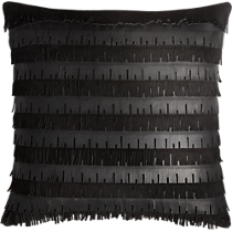 celia leather fringe 16" pillow