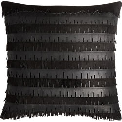 celia leather fringe 16" pillow