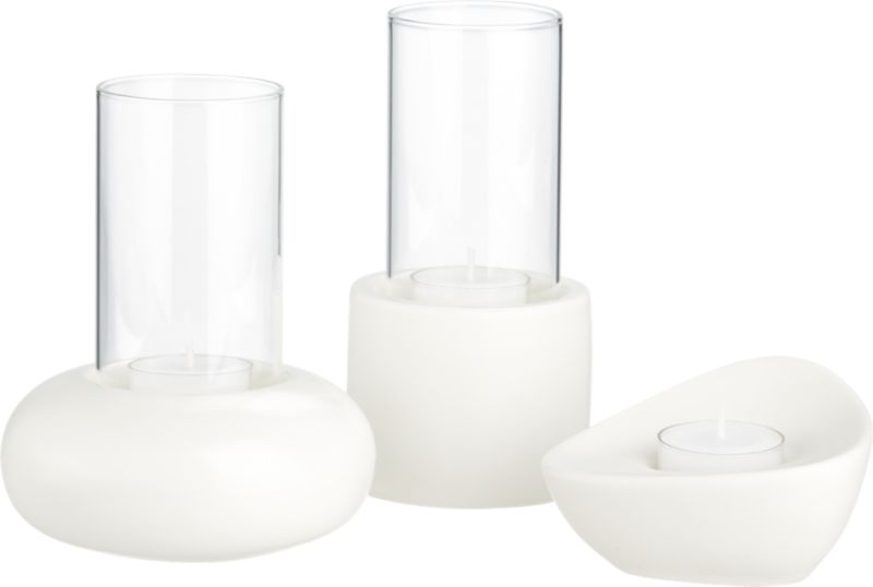 3-piece ceramic candleholder set