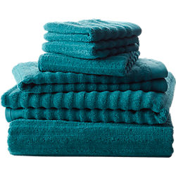 channel blue green cotton bath towels