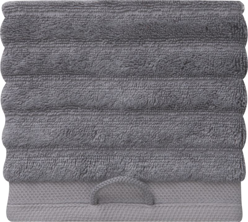 rayon bamboo channel grey washcloth. 12" sq.