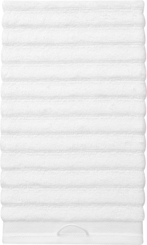rayon bamboo channel white hand towel. 16"x28"