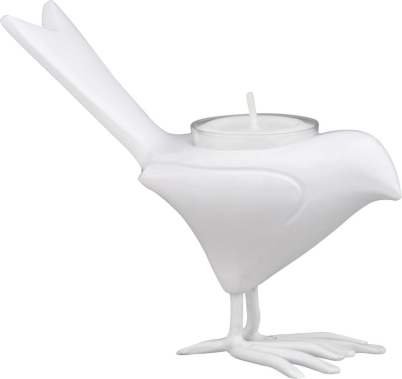 white chick candleholder