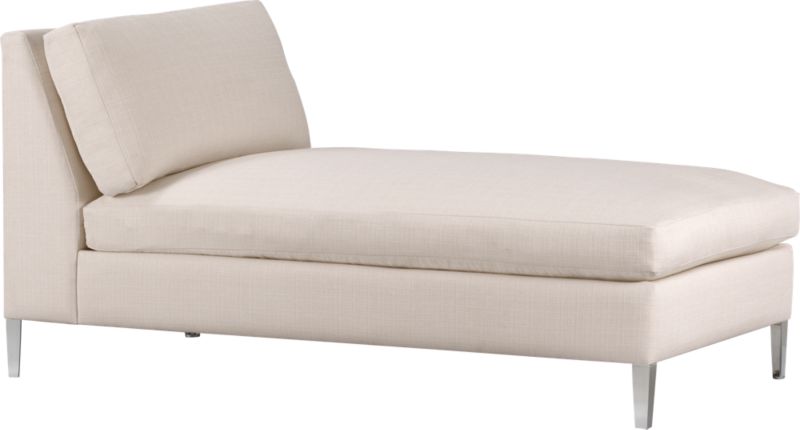 chaise in ivory. overall: 31"Wx60"Dx30"Hseat: 17"H