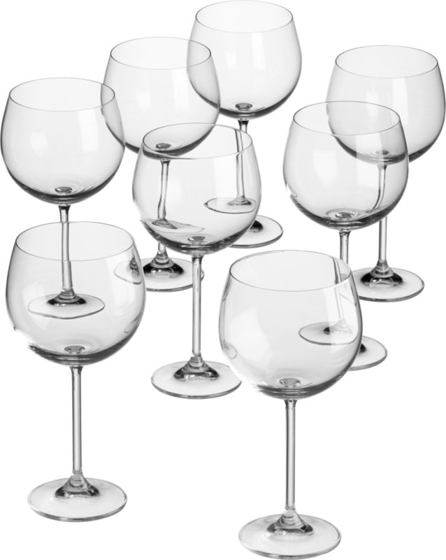 set of 8 clarity wine glasses CB2