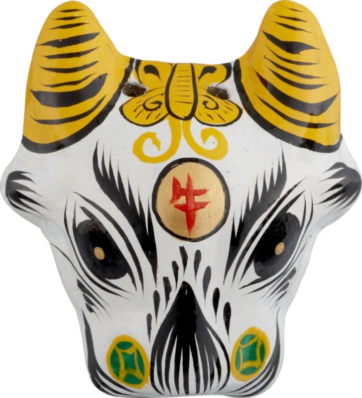 clay ox mask ornament