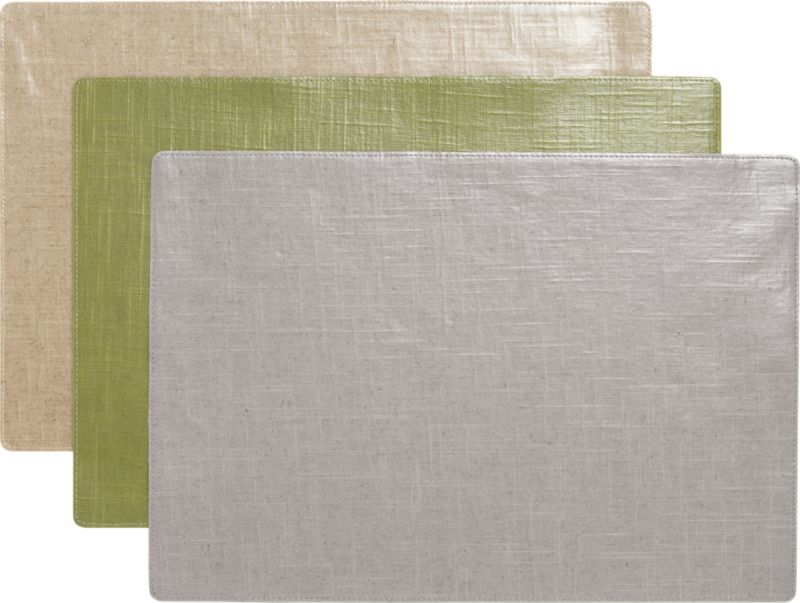 coated linen-cotton placemats