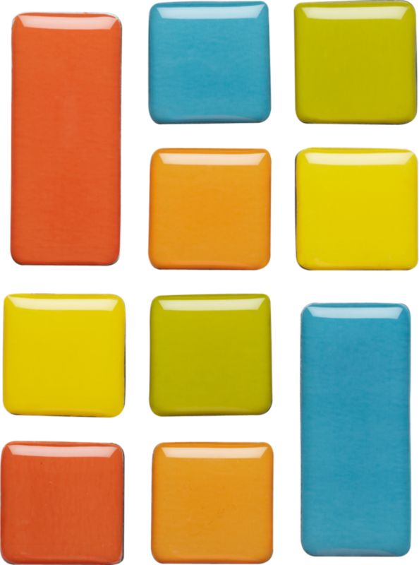 color tile magnets set of ten
